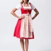 LENI VON CS Midi-Dirndl "Jasmin" In Rot/ Creme -Dirndl Geschäft leni von cs midi dirndl jasmin in rot creme