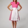 LENI VON CS Midi-Dirndl "Julchen" In Pink/ Weiß -Dirndl Geschäft leni von cs midi dirndl julchen in pink weiss
