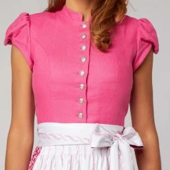 LENI VON CS Midi-Dirndl "Julchen" In Pink/ Weiß -Dirndl Geschäft leni von cs midi dirndl julchen in pink weiss 2
