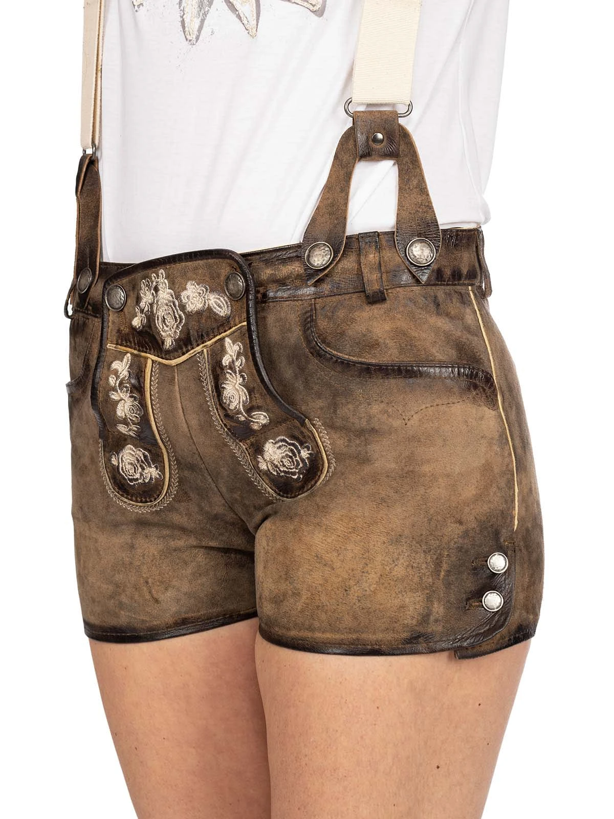 Maddox Lederhose Kurz GRUENSEE Ziller METIS Hellbraun 8 Maddox Lederhose Kurz GRUENSEE Ziller METIS Hellbraun – Bild 6