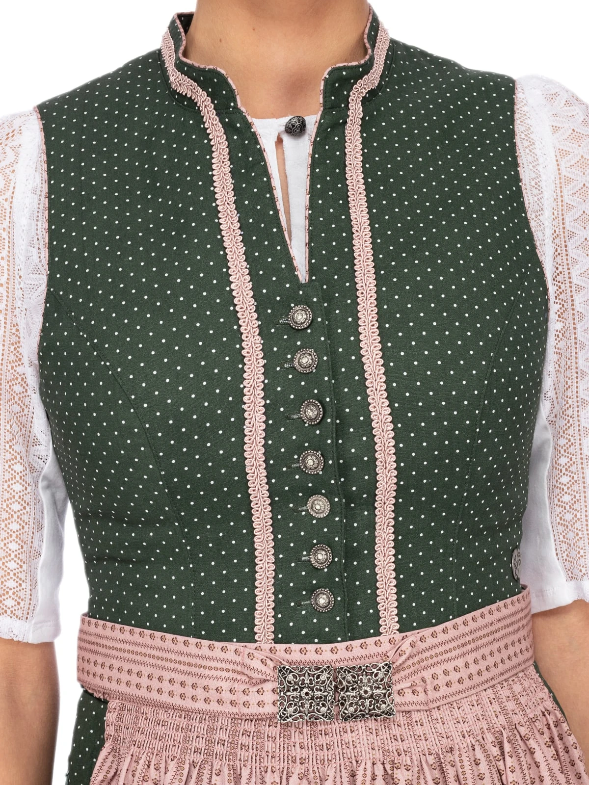 MarJo Mini Dirndl 2tlg. 58cm CORALIE Grün Creme 4 MarJo Mini Dirndl 2tlg. 58cm CORALIE Grün Creme – Bild 2