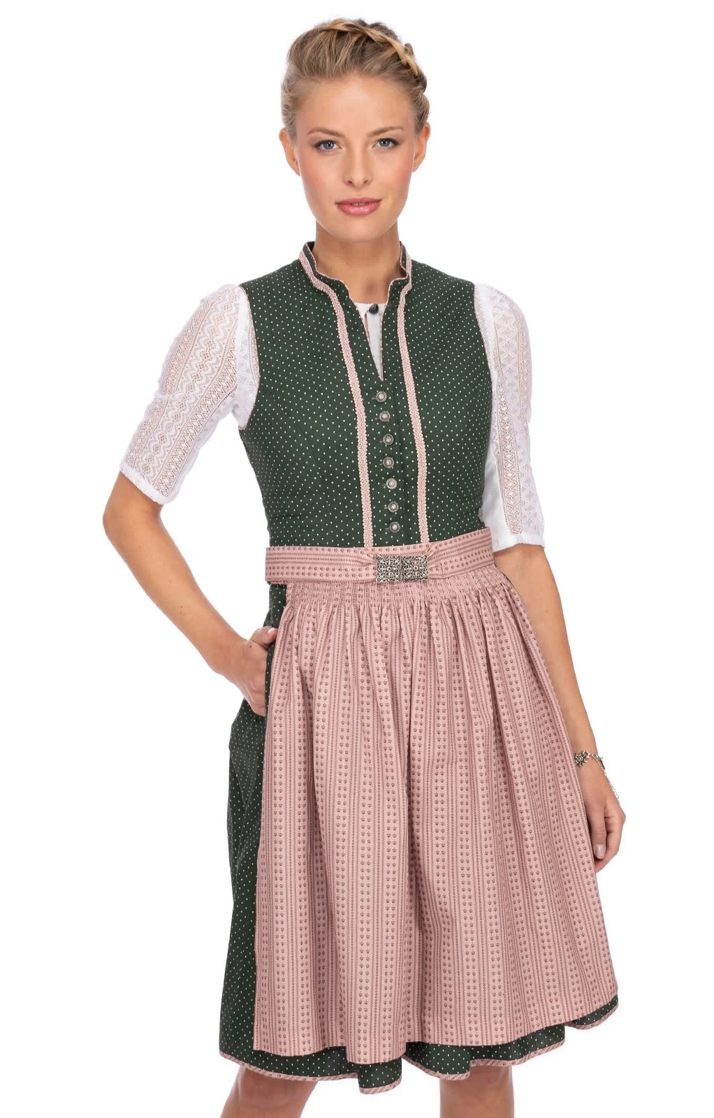 MarJo Mini Dirndl 2tlg. 58cm CORALIE Grün Creme 11 MarJo Mini Dirndl 2tlg. 58cm CORALIE Grün Creme – Bild 9