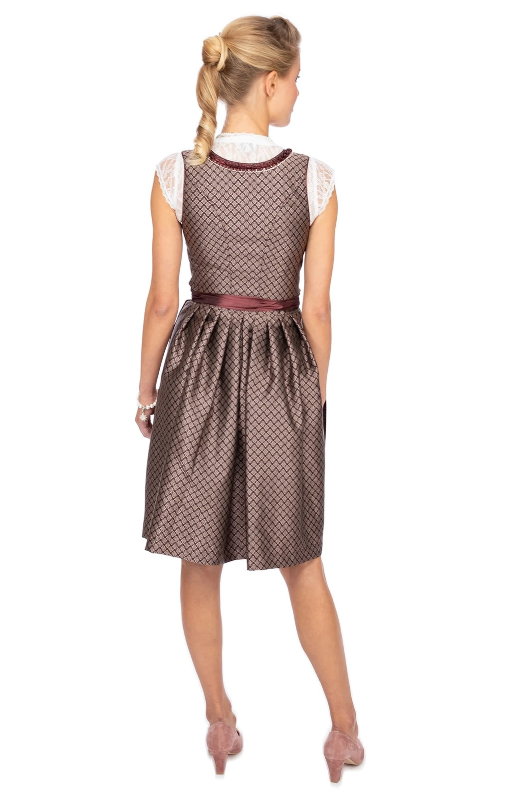 MarJo Mini Dirndl 2tlg. 58cm KÄTHE Burgund Gold 6 MarJo Mini Dirndl 2tlg. 58cm KÄTHE Burgund Gold – Bild 4