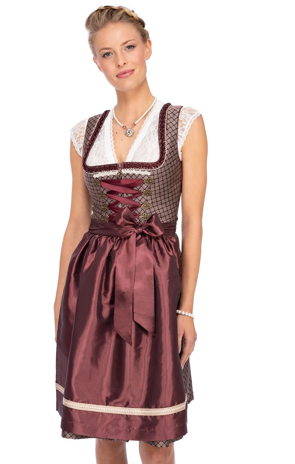 MarJo Mini Dirndl 2tlg. 58cm KÄTHE Burgund Gold 12 MarJo Mini Dirndl 2tlg. 58cm KÄTHE Burgund Gold – Bild 10