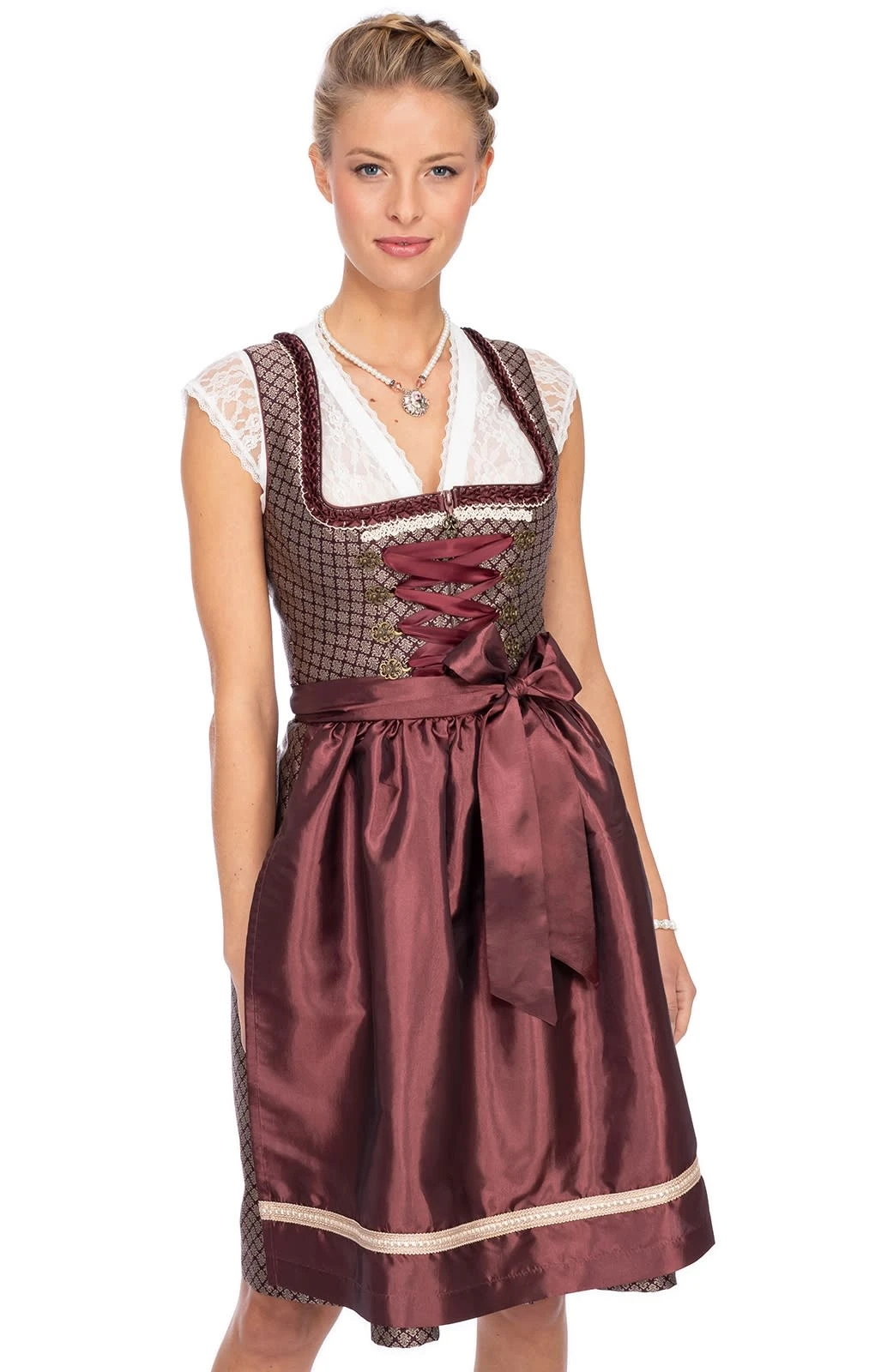 MarJo Mini Dirndl 2tlg. 58cm KÄTHE Burgund Gold 3 MarJo Mini Dirndl 2tlg. 58cm KÄTHE Burgund Gold