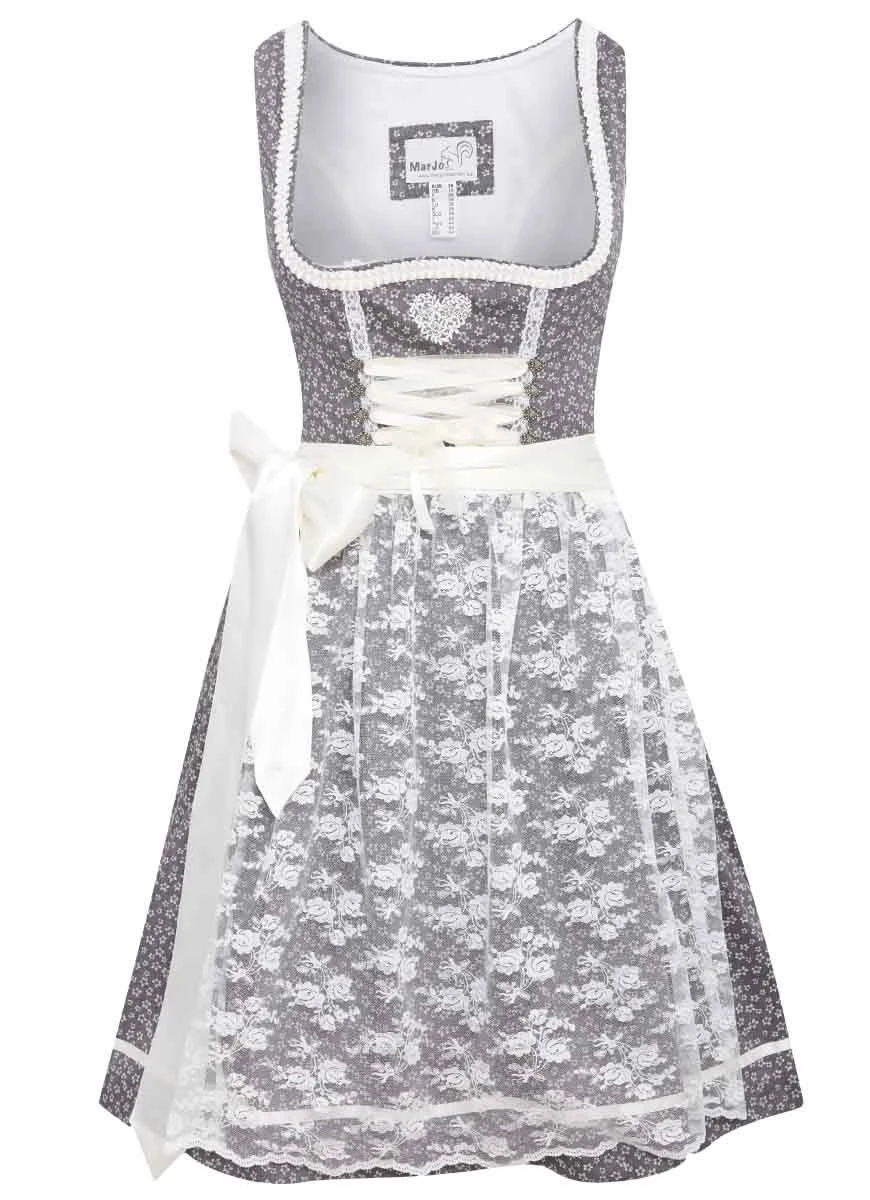 MarJo Mini Dirndl In Grau 4 MarJo Mini Dirndl In Grau – Bild 2