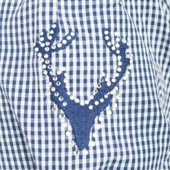 MarJo Trachtenbluse In Dunkelblau -Dirndl Geschäft marjo trachtenbluse in dunkelblau 1