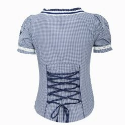 MarJo Trachtenbluse In Dunkelblau -Dirndl Geschäft marjo trachtenbluse in dunkelblau 2