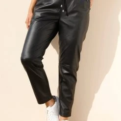 MIAMODA Lederhose In Schwarz