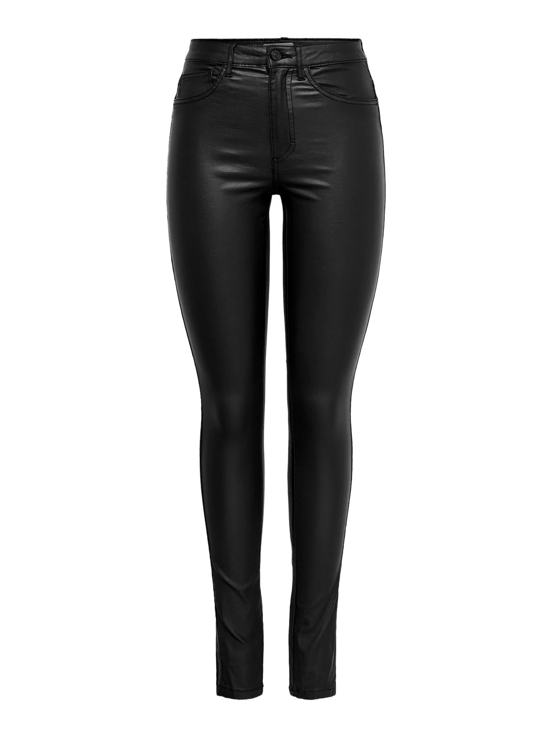 ONLY Kunstleder Hose High Waist Stretch Denim Beschichtet Coated ONLROYAL In Schwarz 8 ONLY Kunstleder Hose High Waist Stretch Denim Beschichtet Coated ONLROYAL In Schwarz – Bild 6