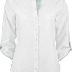 OS-Trachten Trachtenbluse Bamua In Weiß-mint -Dirndl Geschäft os trachten trachtenbluse bamua in weiss mint 2