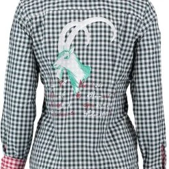 OS-Trachten Trachtenbluse Cridam In Dunkelgrün -Dirndl Geschäft os trachten trachtenbluse cridam in dunkelgrun 3