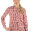 OS-Trachten Trachtenbluse Cridam In Mittelrot -Dirndl Geschäft os trachten trachtenbluse cridam in mittelrot