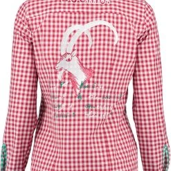 OS-Trachten Trachtenbluse Cridam In Mittelrot -Dirndl Geschäft os trachten trachtenbluse cridam in mittelrot 3