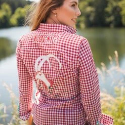 OS-Trachten Trachtenbluse Cridam In Mittelrot -Dirndl Geschäft os trachten trachtenbluse cridam in mittelrot 5