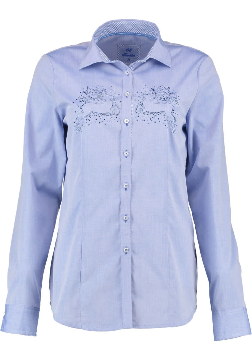 OS-Trachten Trachtenbluse Feqoy In Hellblau/bleu 3 OS-Trachten Trachtenbluse Feqoy In Hellblau/bleu
