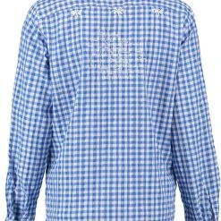 OS-Trachten Trachtenbluse Flede In Mittelblau -Dirndl Geschäft os trachten trachtenbluse flede in mittelblau 1