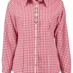 OS-Trachten Trachtenbluse Flosa In Mittelrot -Dirndl Geschäft os trachten trachtenbluse flosa in mittelrot 4