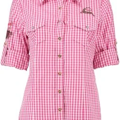 OS-Trachten Trachtenbluse Fronix In Dunkelrot -Dirndl Geschäft os trachten trachtenbluse fronix in dunkelrot 2