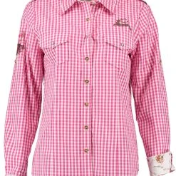 OS-Trachten Trachtenbluse Fronix In Dunkelrot -Dirndl Geschäft os trachten trachtenbluse fronix in dunkelrot 4