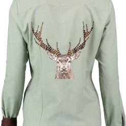 OS-Trachten Trachtenbluse Fudos In Khaki/schlamm -Dirndl Geschäft os trachten trachtenbluse fudos in khaki schlamm 1