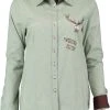 OS-Trachten Trachtenbluse Fudos In Khaki/schlamm -Dirndl Geschäft os trachten trachtenbluse fudos in khaki schlamm