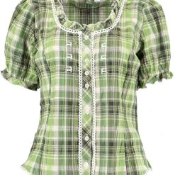 OS-Trachten Trachtenbluse Klosy In Giftgrün -Dirndl Geschäft os trachten trachtenbluse klosy in giftgrun 2