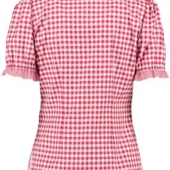 OS-Trachten Trachtenbluse Poror In Mittelrot -Dirndl Geschäft os trachten trachtenbluse poror in mittelrot 3