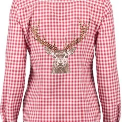 OS-Trachten Trachtenbluse Sequi In Mittelrot -Dirndl Geschäft os trachten trachtenbluse sequi in mittelrot 1