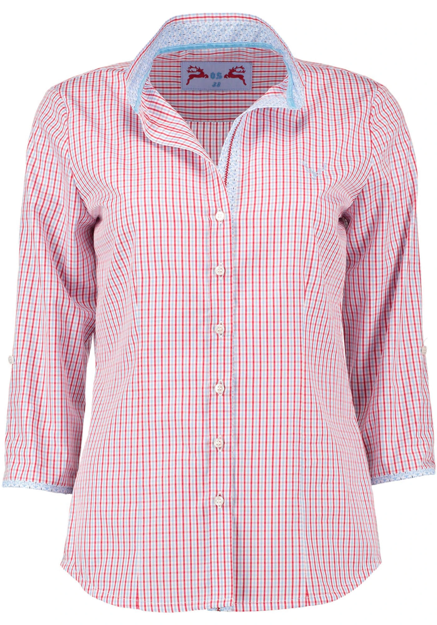 OS-Trachten Trachtenbluse Smavy In Mittelrot 3 OS-Trachten Trachtenbluse Smavy In Mittelrot