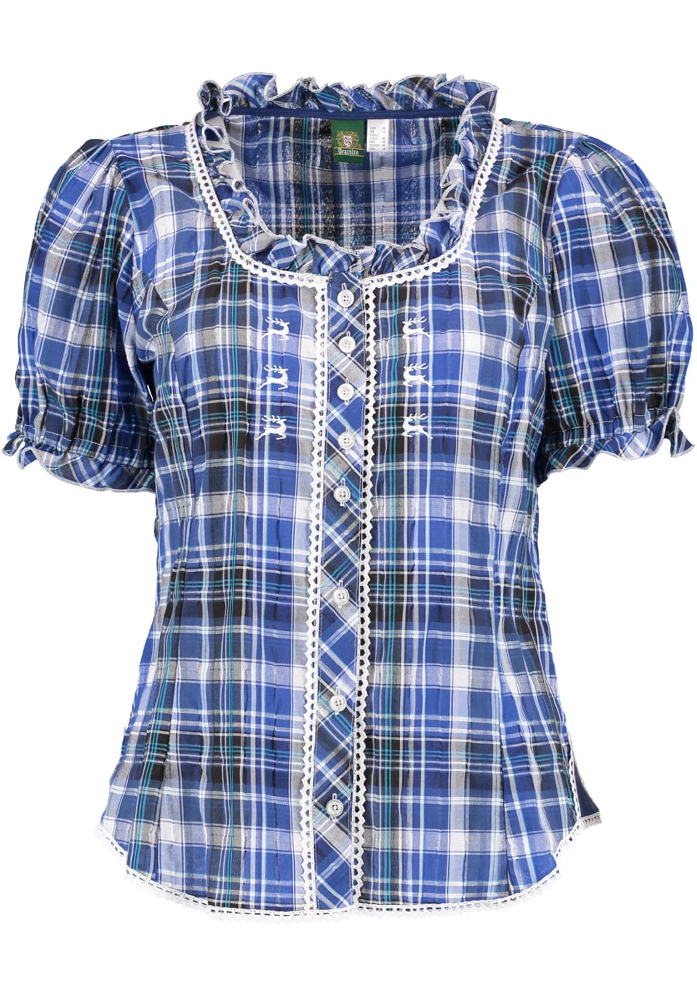 OS-Trachten Trachtenbluse Smussu In Kornblau 5 OS-Trachten Trachtenbluse Smussu In Kornblau – Bild 3
