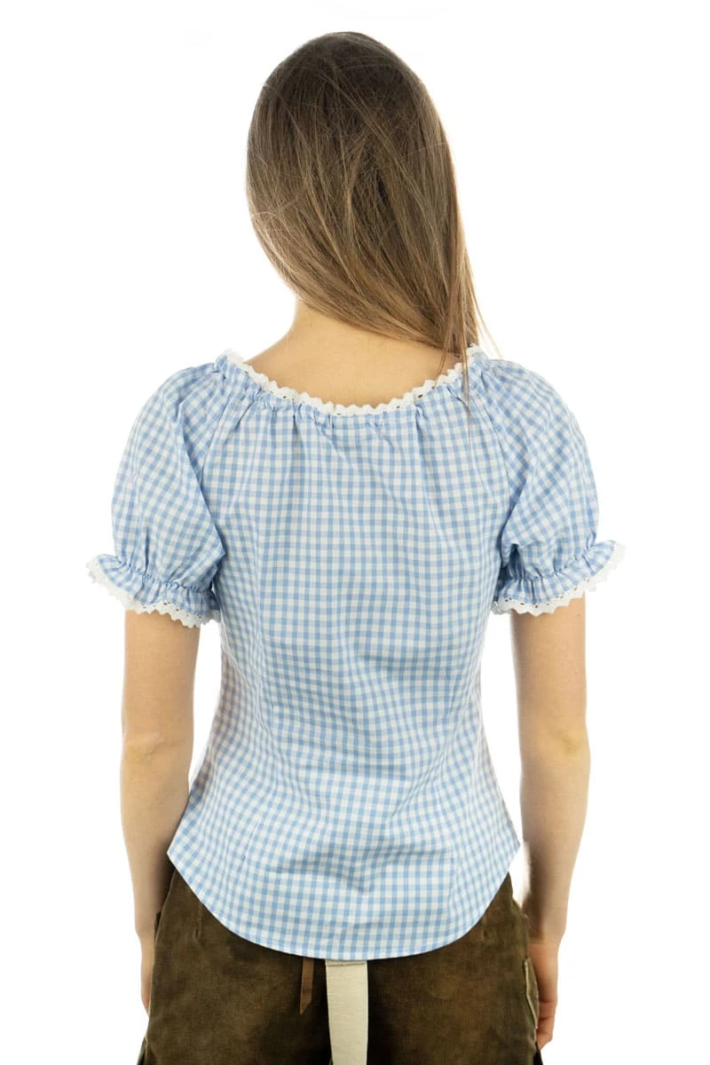 OS-Trachten Trachtenbluse Viwod In Hellblau/bleu 4 OS-Trachten Trachtenbluse Viwod In Hellblau/bleu – Bild 2