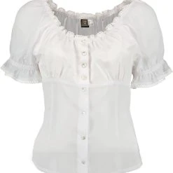 OS-Trachten Trachtenbluse Vunaya In Weiß