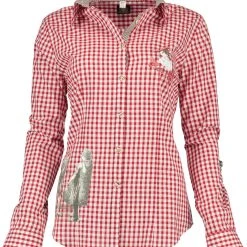 OS-Trachten Trachtenbluse Wovoa In Mittelrot