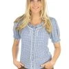 OS-Trachten Trachtenbluse Zamara In Kornblau