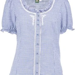 OS-Trachten Trachtenbluse Zamara In Kornblau -Dirndl Geschäft os trachten trachtenbluse zamara in kornblau 2