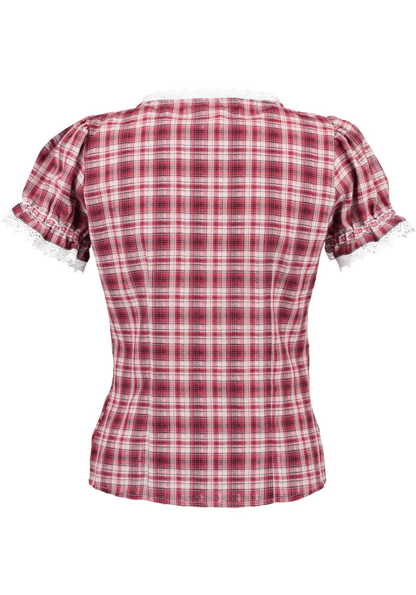 OS-Trachten Trachtenbluse Zeenut In Mittelrot 4 OS-Trachten Trachtenbluse Zeenut In Mittelrot – Bild 2