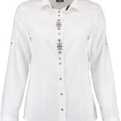 OS-Trachten Trachtenbluse Zifur In Weiß