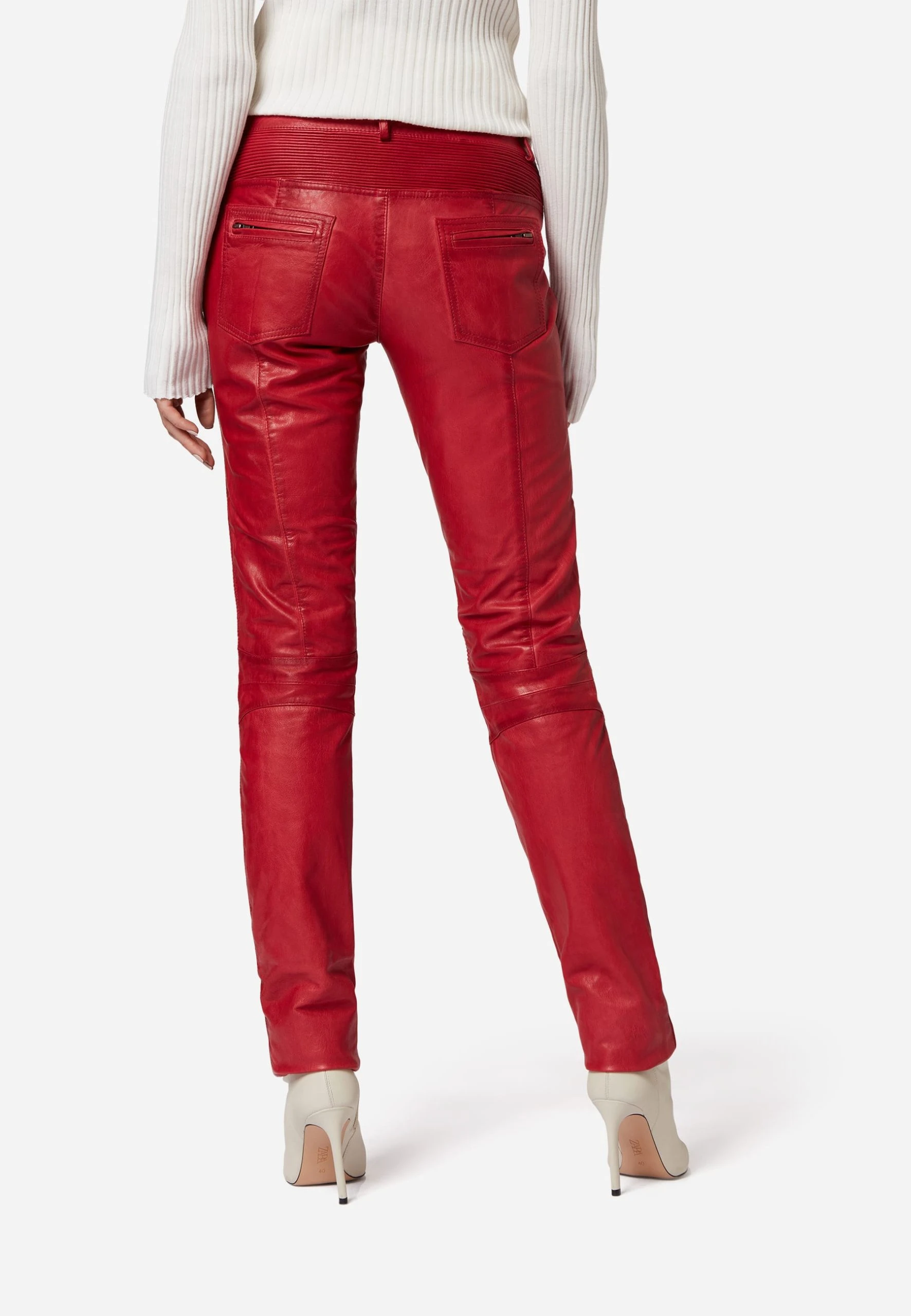 RICANO Lederhose Donna In Rot 5 RICANO Lederhose Donna In Rot – Bild 3