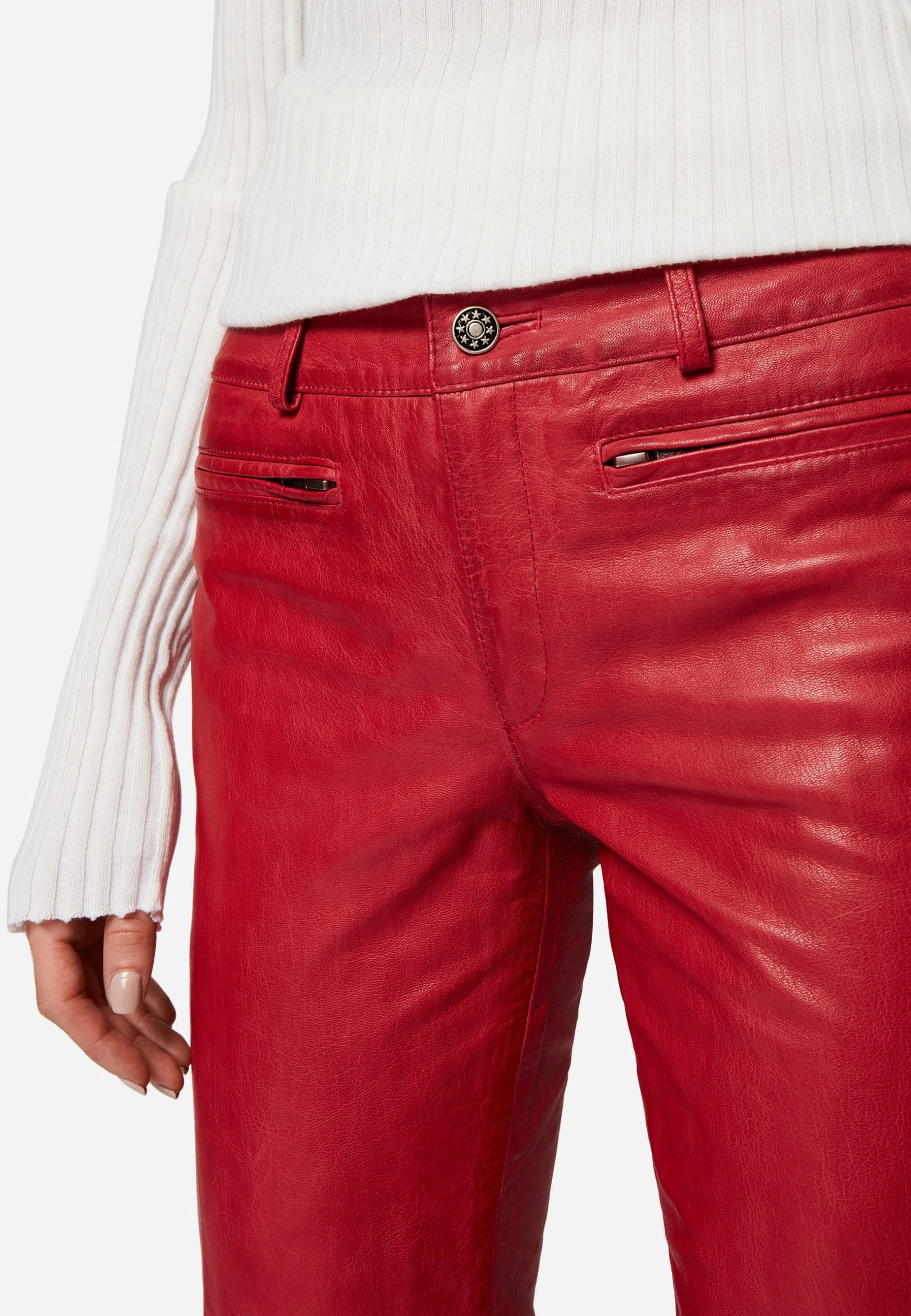 RICANO Lederhose Donna In Rot 6 RICANO Lederhose Donna In Rot – Bild 4