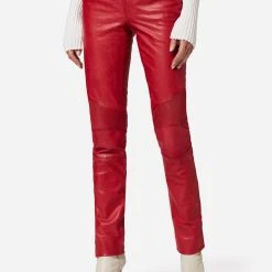 RICANO Lederhose Donna In Rot