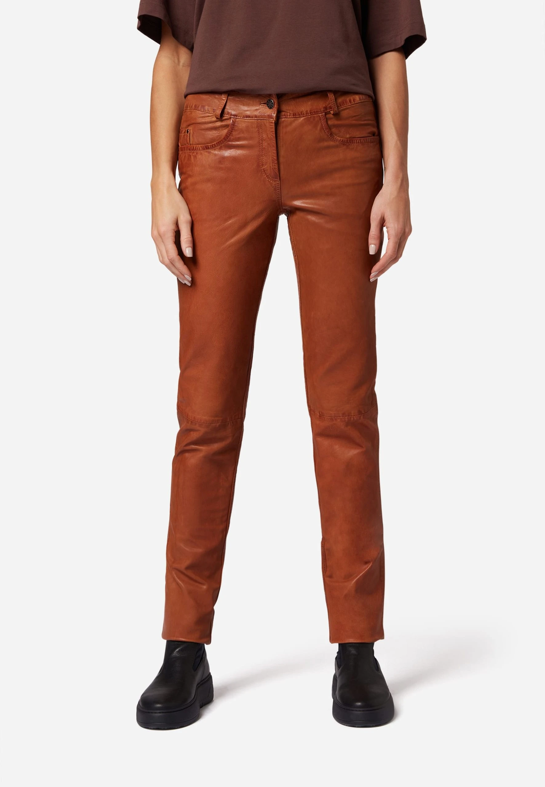 RICANO Lederhose Dorin In Cognac Braun 3 RICANO Lederhose Dorin In Cognac Braun