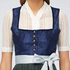 Schmuckstück By Alpenherz Dirndl "Antonia" In Dunkelblau/ Dunkelgrün -Dirndl Geschäft schmuckstuck by alpenherz dirndl antonia in dunkelblau dunkelgrun 2