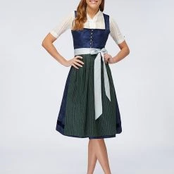 Schmuckstück By Alpenherz Dirndl "Antonia" In Dunkelblau/ Dunkelgrün