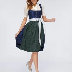 Schmuckstück By Alpenherz Dirndl "Antonia" In Dunkelblau/ Dunkelgrün -Dirndl Geschäft schmuckstuck by alpenherz dirndl antonia in dunkelblau dunkelgrun 3