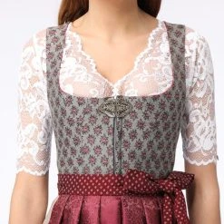 Schmuckstück By Alpenherz Dirndl In Grau/ Bordeaux -Dirndl Geschäft schmuckstuck by alpenherz dirndl in grau bordeaux 2