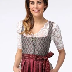 Schmuckstück By Alpenherz Dirndl In Grau/ Bordeaux -Dirndl Geschäft schmuckstuck by alpenherz dirndl in grau bordeaux 3