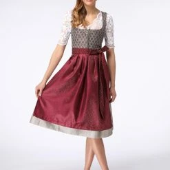 Schmuckstück By Alpenherz Dirndl In Grau/ Bordeaux -Dirndl Geschäft schmuckstuck by alpenherz dirndl in grau bordeaux 4