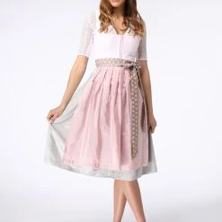 Schmuckstück By Alpenherz Dirndl In Rosé/ Hellgrau -Dirndl Geschäft schmuckstuck by alpenherz dirndl in rose hellgrau 4