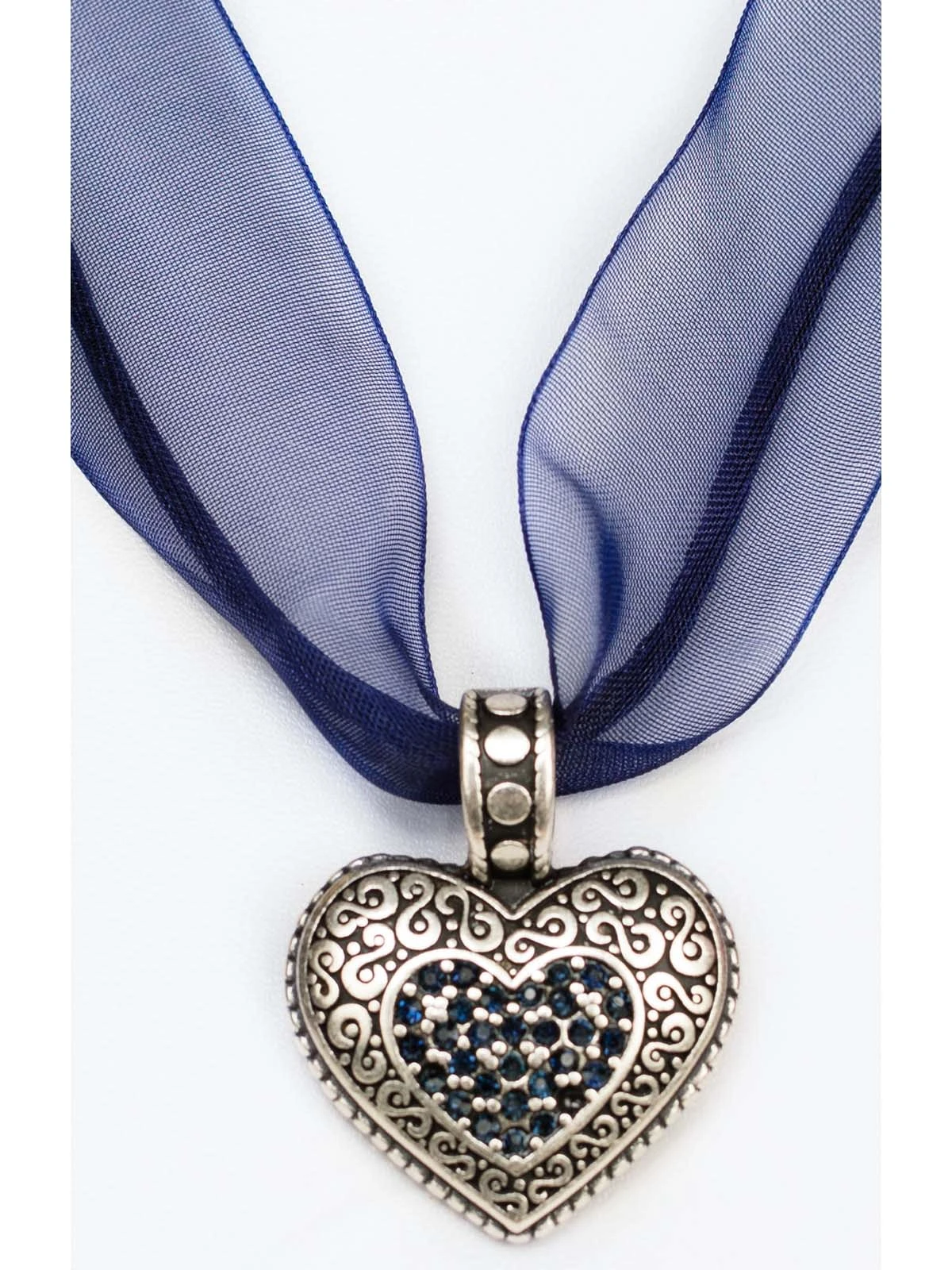 Schuhmacher Chiffonband 9631 Mit Herz, Marine 4 Schuhmacher Chiffonband 9631 Mit Herz, Marine – Bild 2